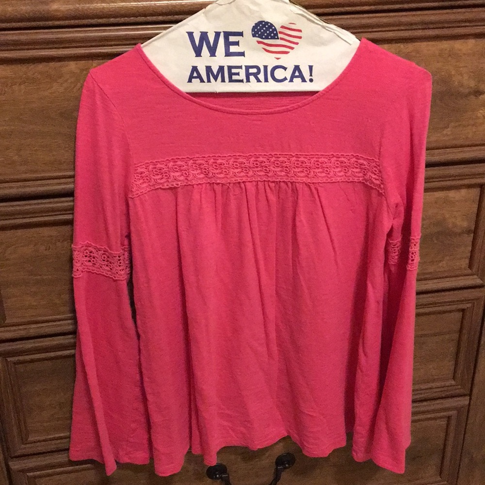 Hot pink bell sleeve top